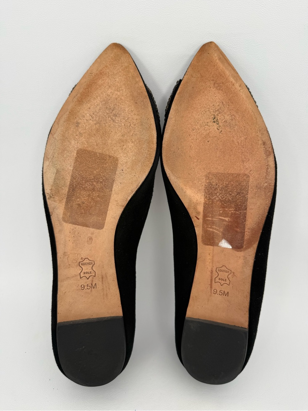 Tory Burch Vanessa Black Suede Pointed Toe Crystal -Bow Ballet Flat Sz 9.5 Prepp - Picture 11 of 17